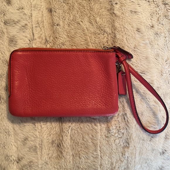 Coach Coral Leather Wristlet - Picture 4 of 9